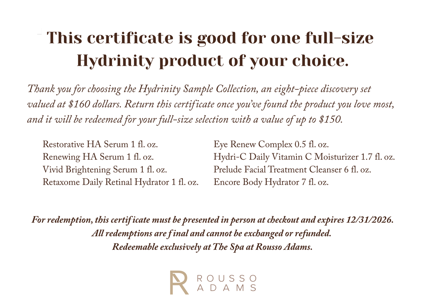 Hydrinity Sampler Collection